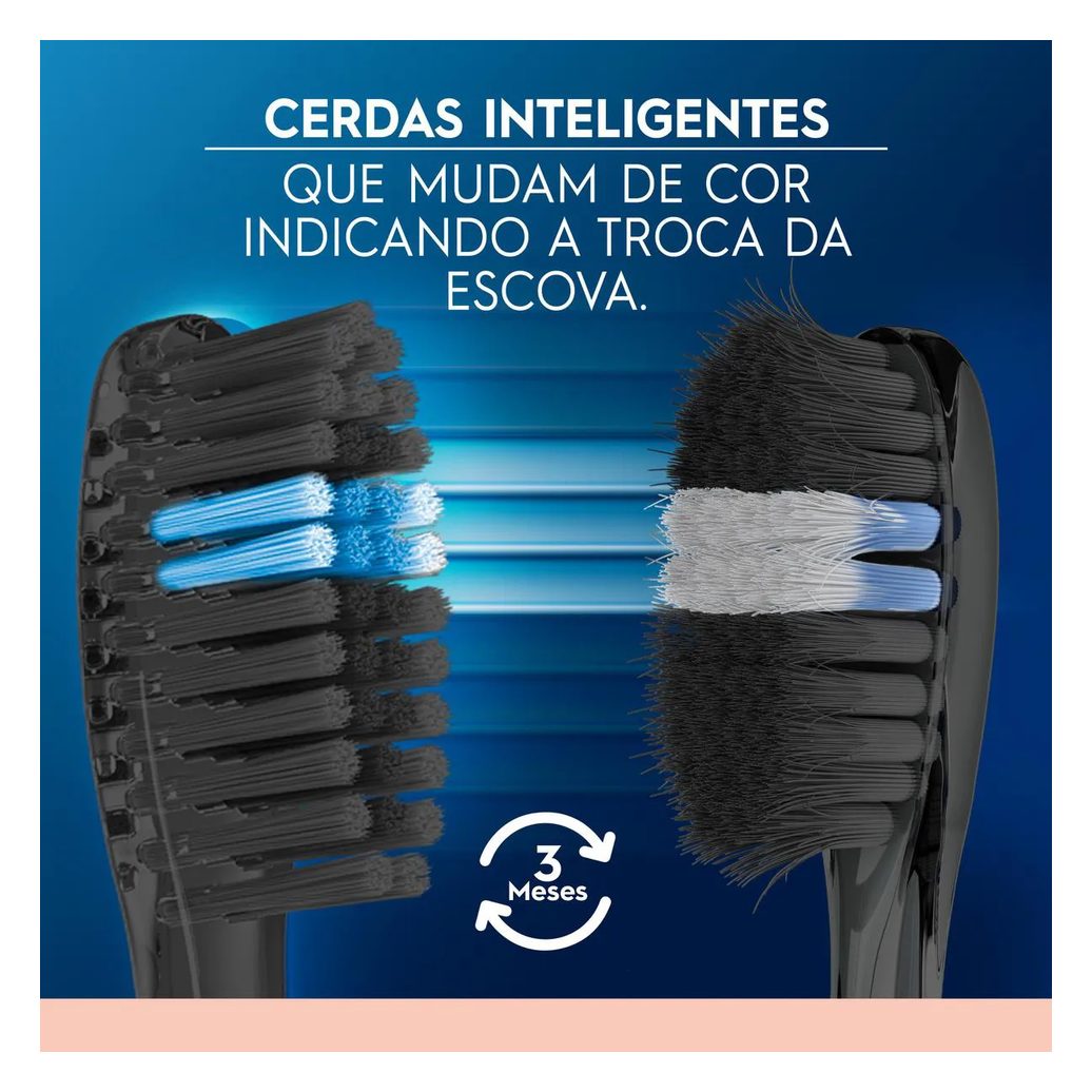 Escova de Dente Oral B Indicator Black Sensitive com Carvão 3 unidades