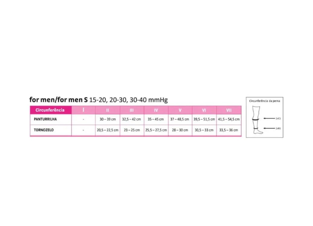 Meia de Compressão 20-30Mmhg For Men Select Supreme Preta 3/4 Panturrilha - Mediven IV