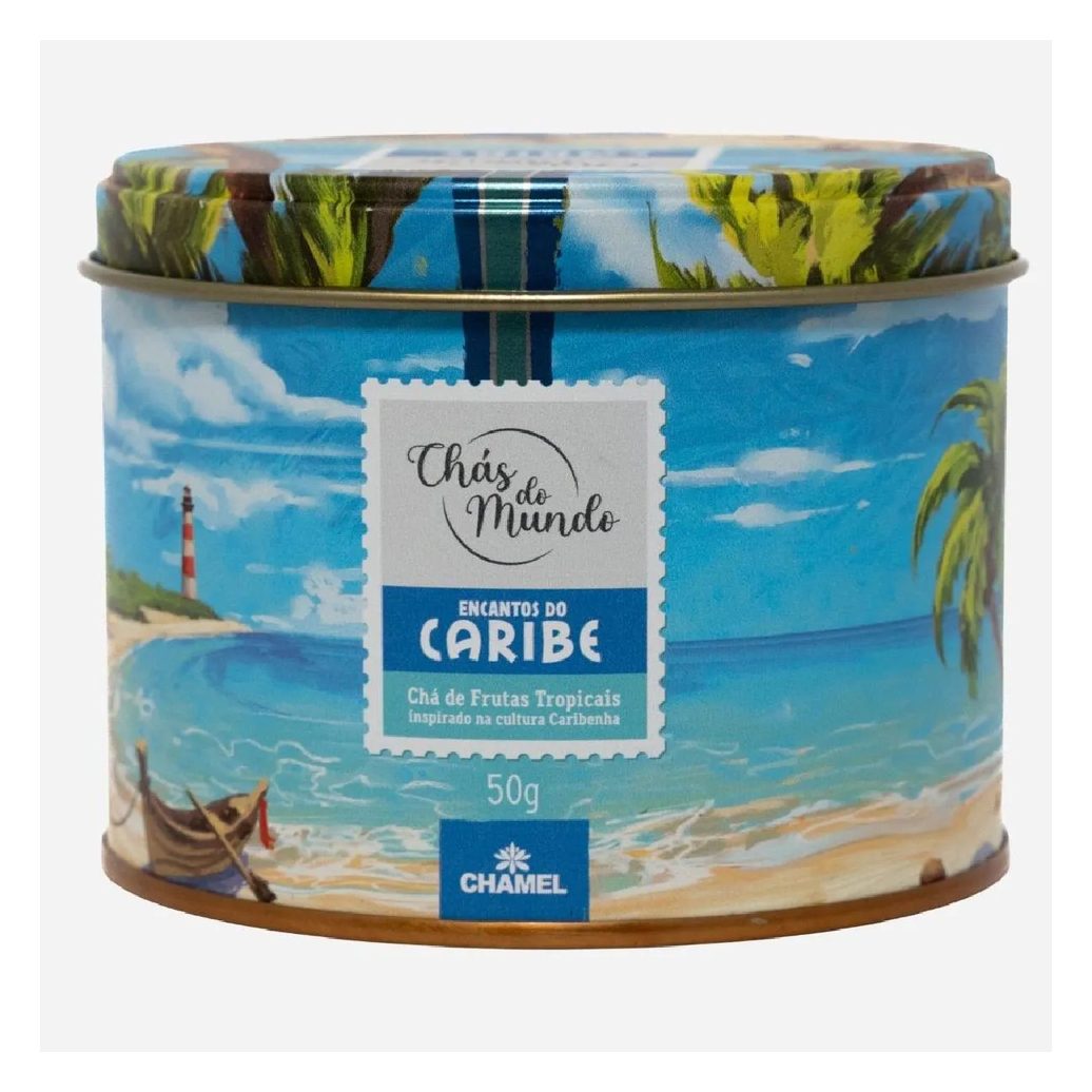 Chás do Mundo Lata Encantos do Caribe 50G Frutas Tropicais - Chamel