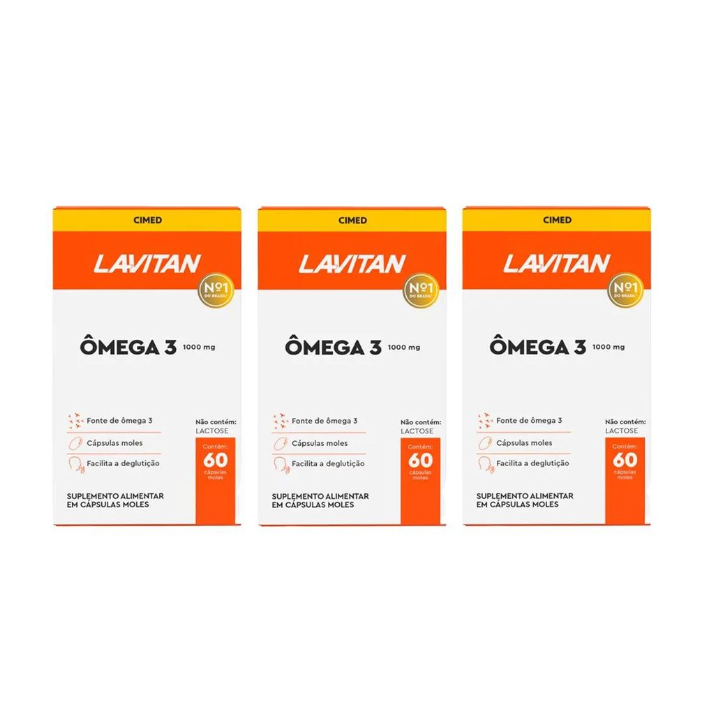 Kit 3 Lavitan Ômega 3 1000Mg - 60 Caps - Cimed