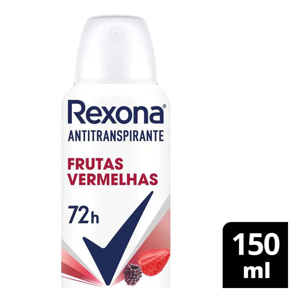 Desodorante Antitranspirante Aerosol Rexona Frutas Vermelhas Feminino 72h 150ml
