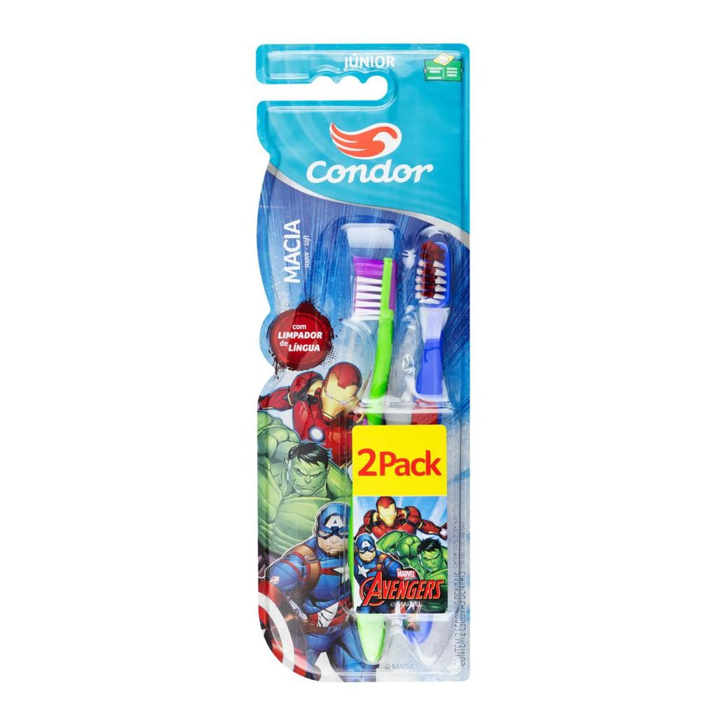 Escova Dental Macia Avengers Júnior Cabeça P - Sortidos