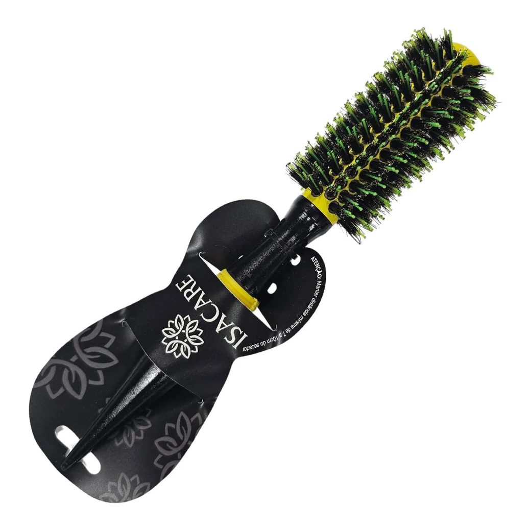Escova de Cabelo Profissional C/ Cerdas de Nylon 20Mm Ref. 8904 Yellow Hit Isacare