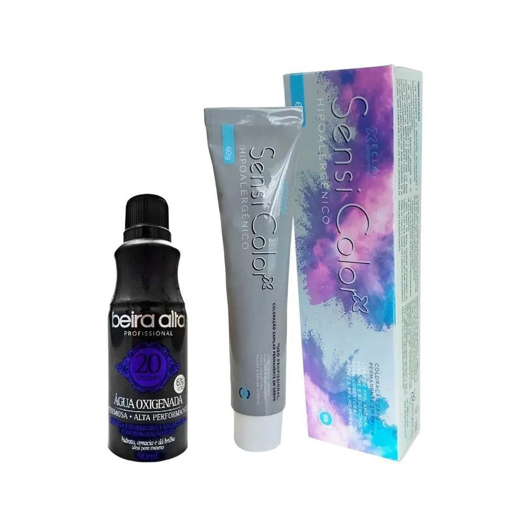 Tintura Hipoalergênica Alergoshop Cor 8.1 Louro Claro Acinzentado 60G + Água Oxigenada Vol. 20