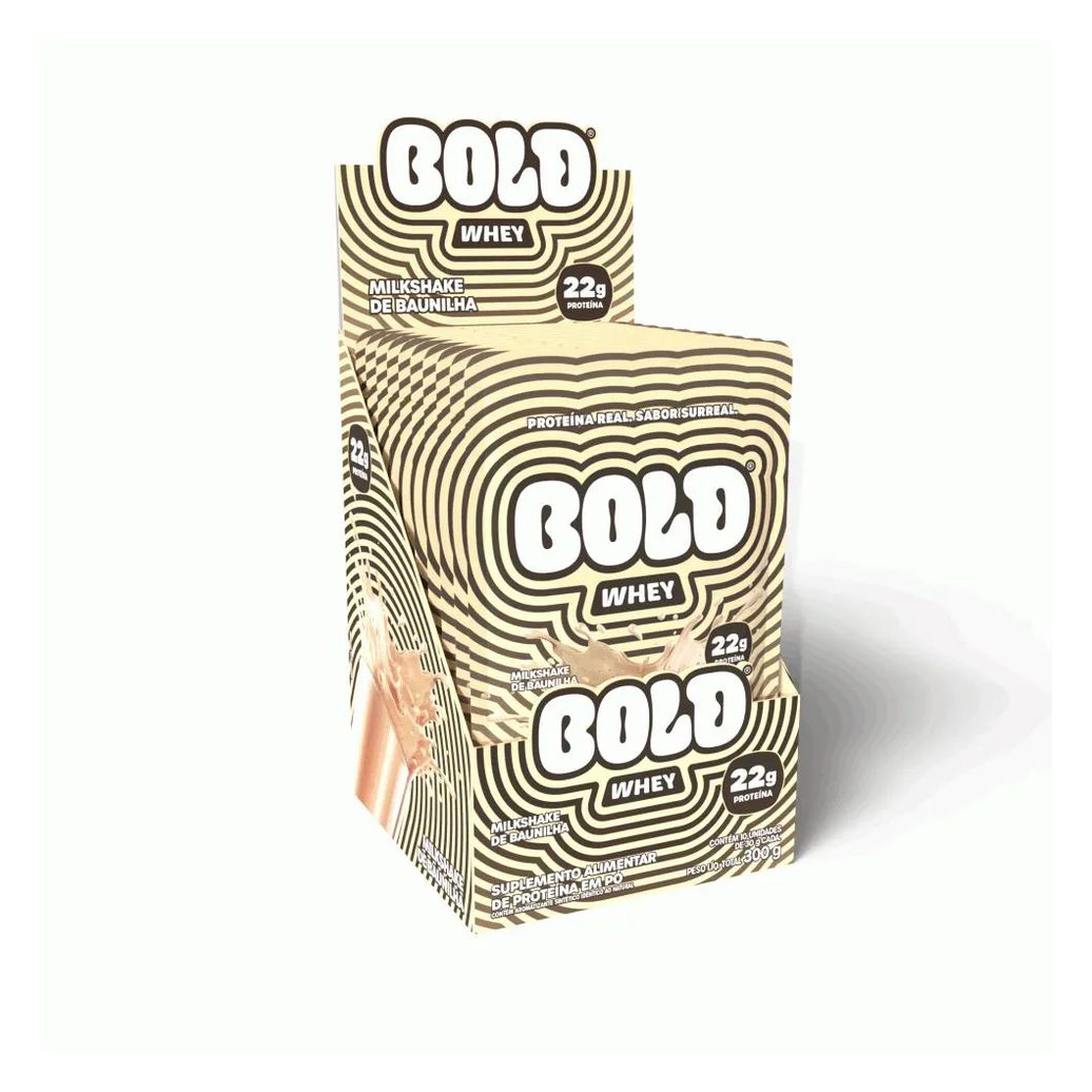 Bold Whey Display (10 Unid de 30G) - Sabor: Milkshake de Baunilha
