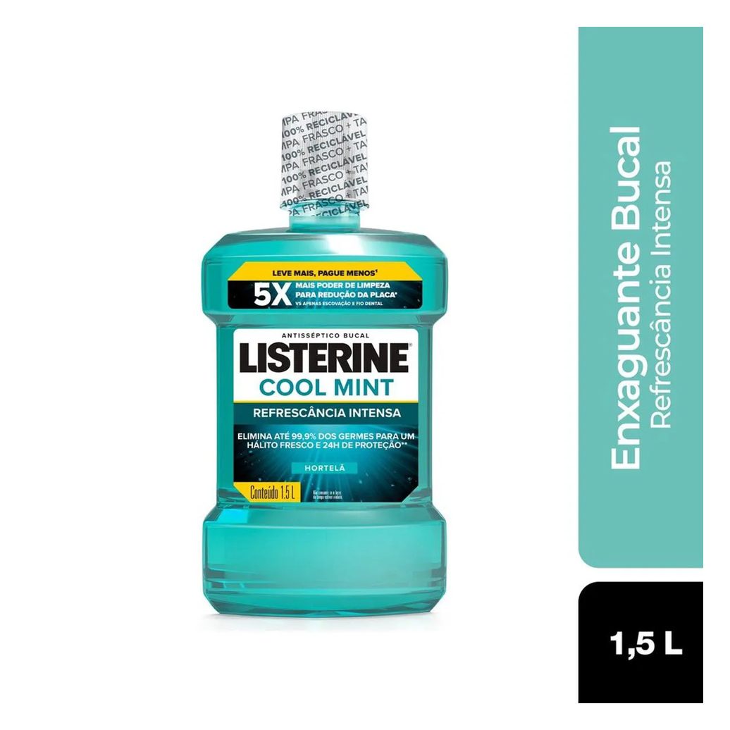 Enxaguante Bucal Antisséptico Listerine Cool Mint Intenso 1,5L