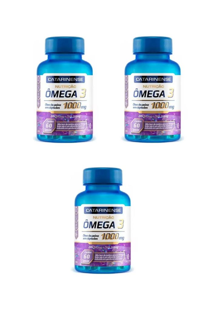 Kit 3 Suplemento Alimentar Catarinense Ômega 3 Nutrição 60Cp