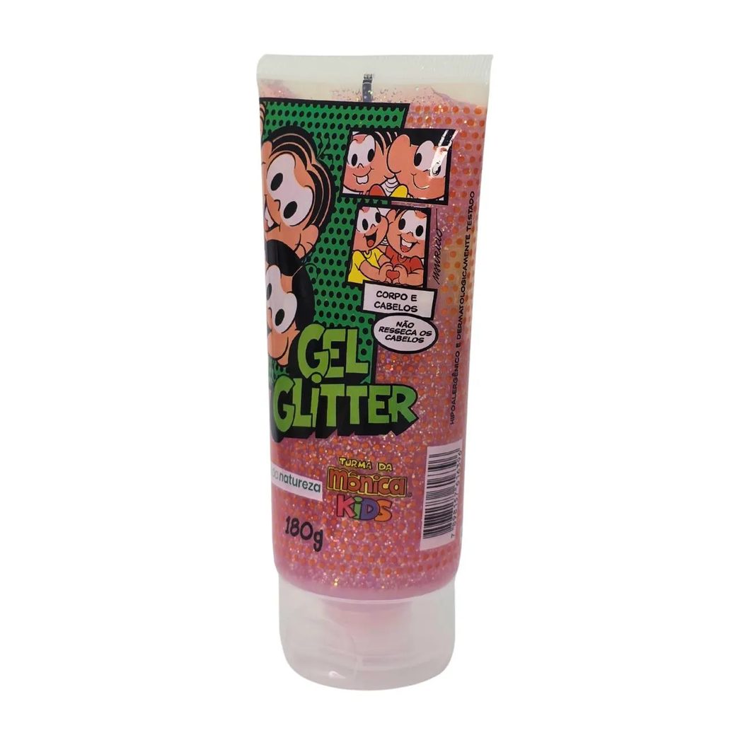 Gel Glitter Corpo e Cabelo Extrato de Camomila e Frutas Tropicais Turma da Mônica Kids Cia. da Natureza 180G