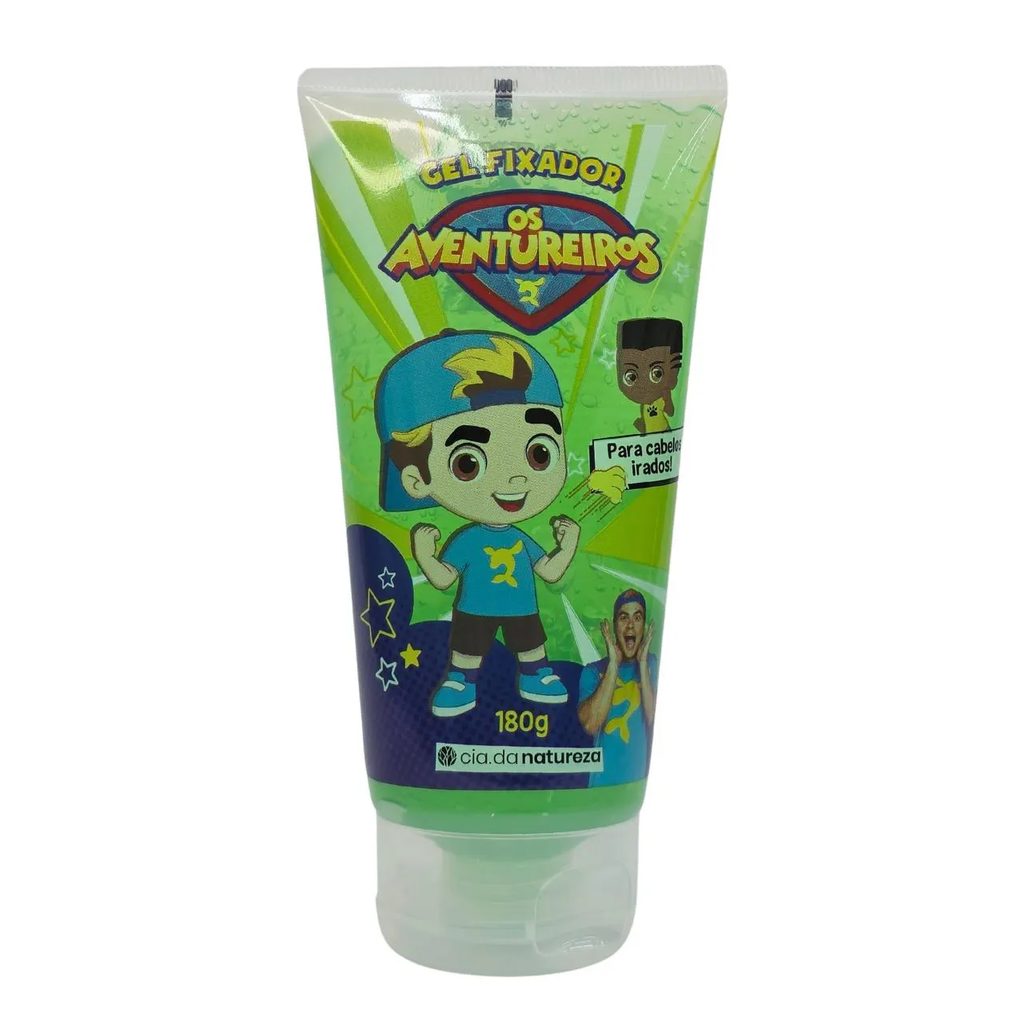 Gel Fixador para Cabelos Irados! Extrato de Kiwi e Maça os Aventureiros Luccas Neto Cia. da Natureza 180G