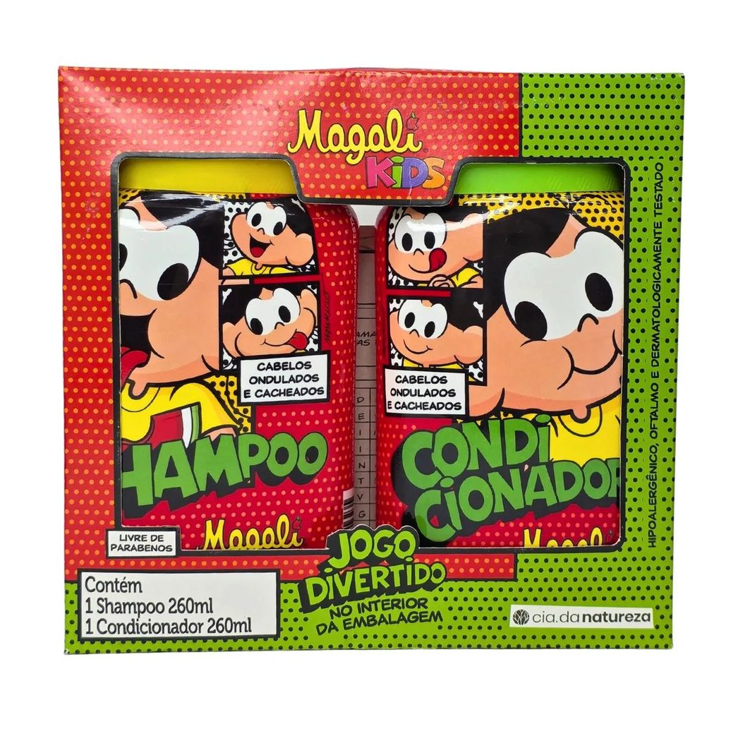 Kit Shampoo + Condicionador Cabelos Ondulados e Cacheados Magali Kids Cia. da Natureza