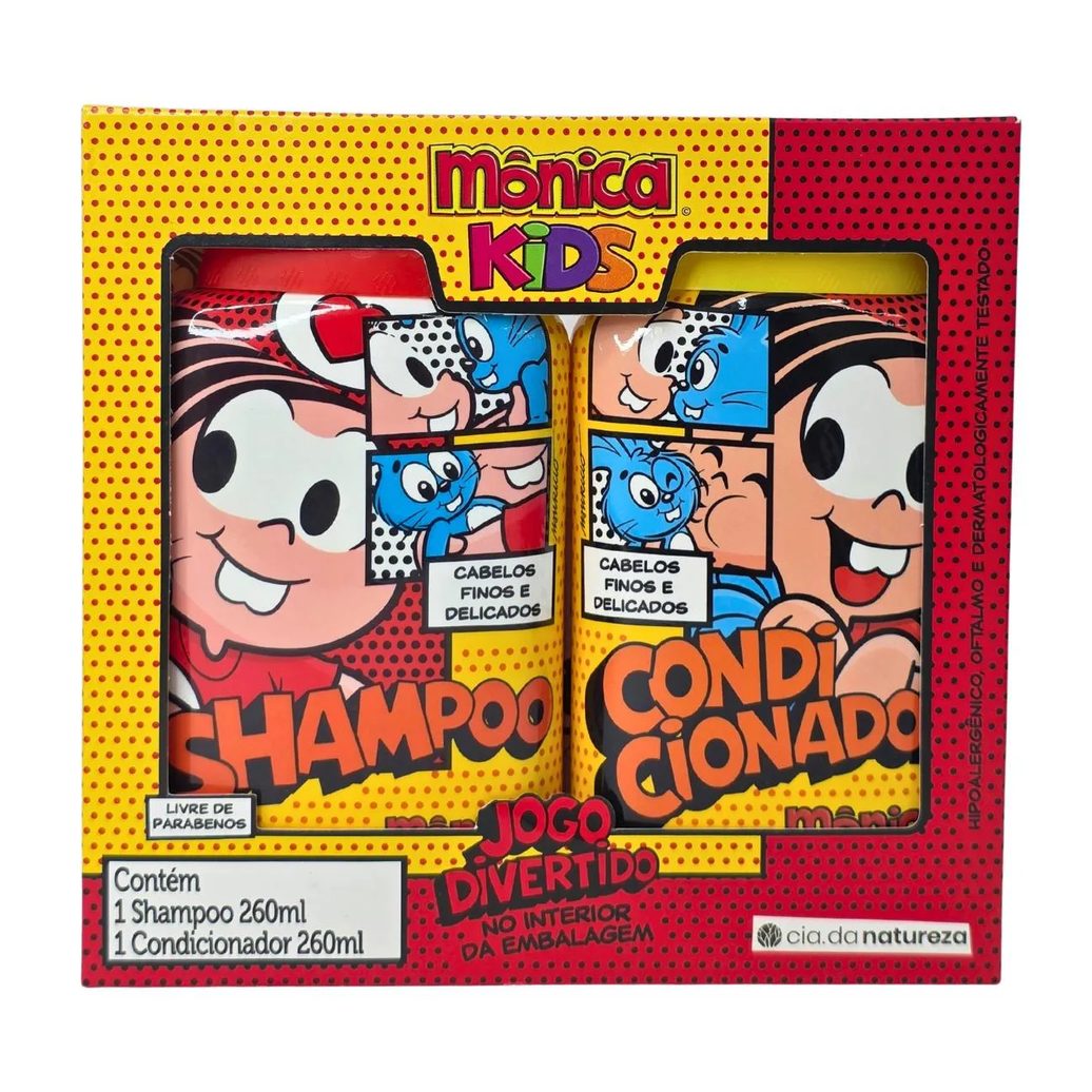 Kit Shampoo + Condicionador Cabelos Finos e Delicados Mônica Kids Cia. da Natureza