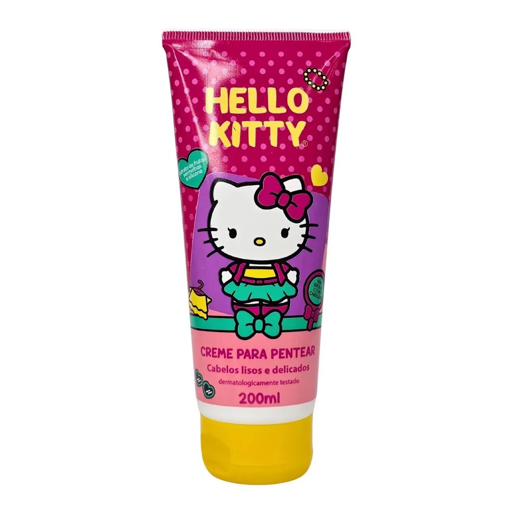 Creme para Pentear Cabelos Lisos e Delicados Hello Kitty Cia. da Natureza 200Ml