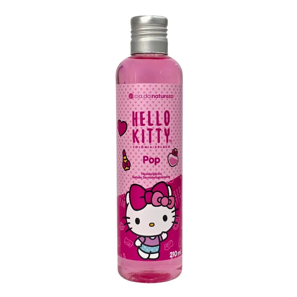 Colônia Splash Pop Hello Kitty Vegano Cia. da Natureza 210Ml