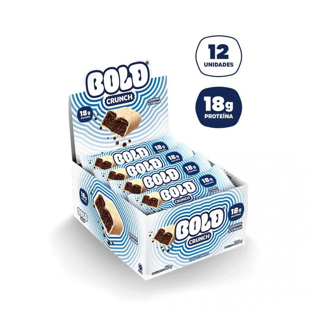 Bold Crunch Display (12 Unid. 60G) - Sabor: Cookies e Cream
