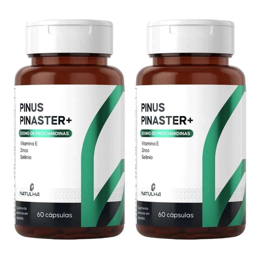Kit 2X Pinus Pinaster com Vitamina E, Zinco e Selênio 60 Cápsulas - Natulha