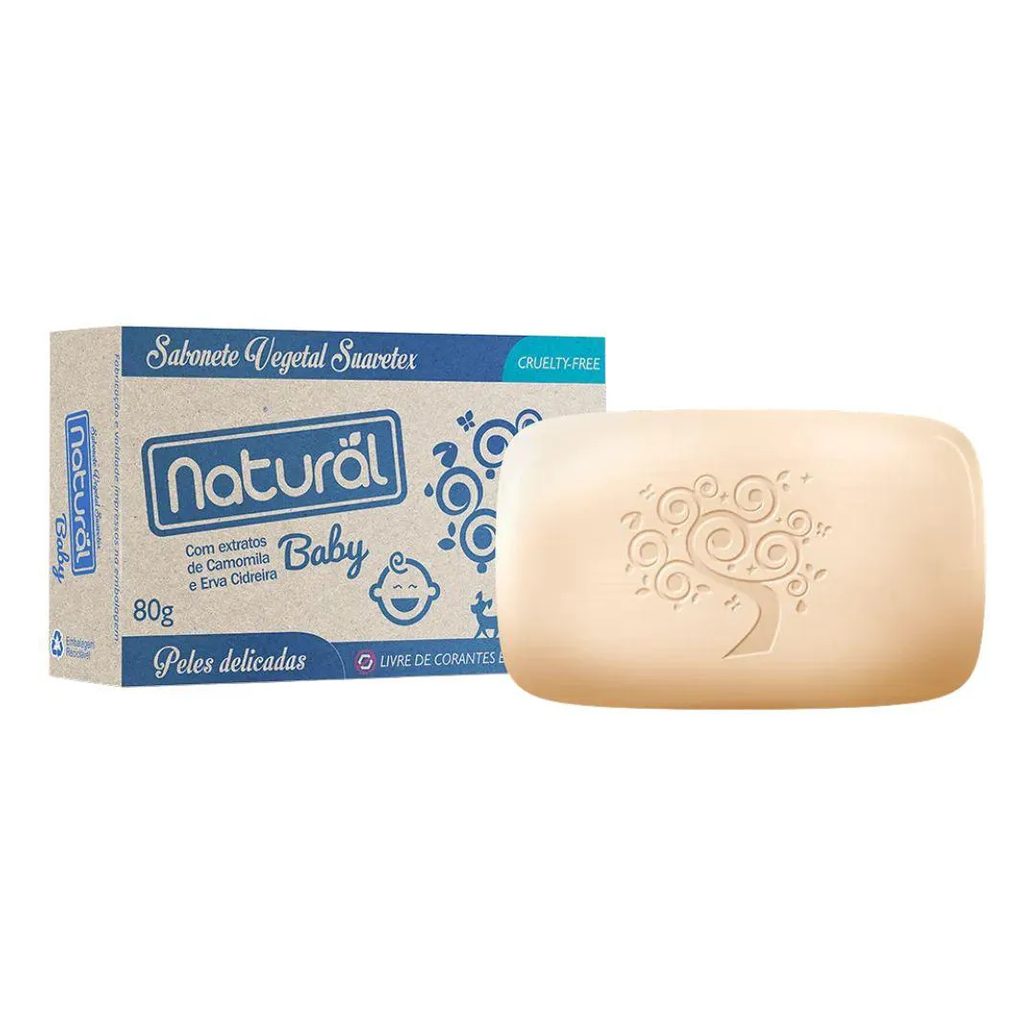 Sabonete Natural Baby com Camomila e Erva Cidreira 80G - Orgânico Natural