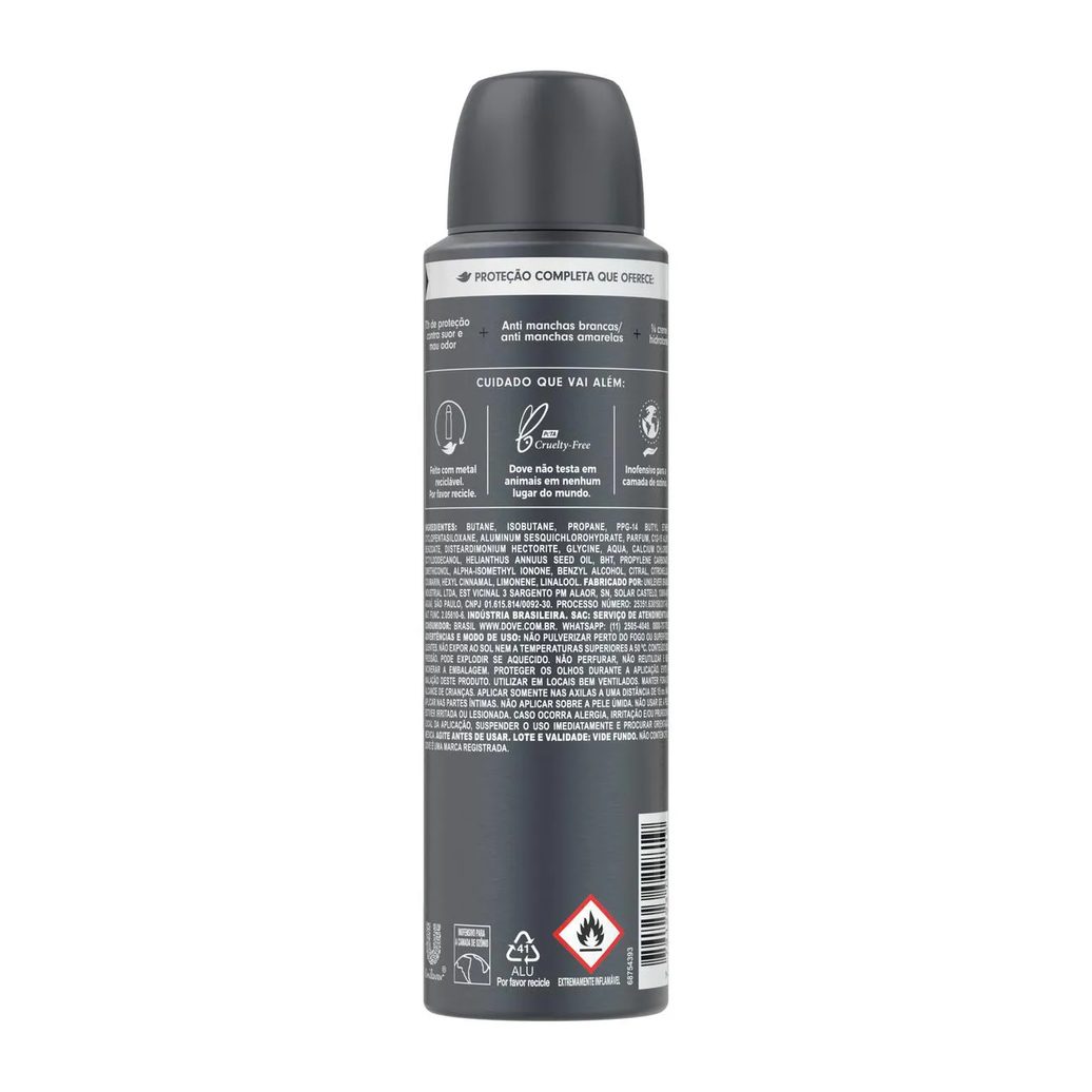 Desodorante Antitranspirante Aerosol Dove Men +Care Invisible Dry 72h 150ml