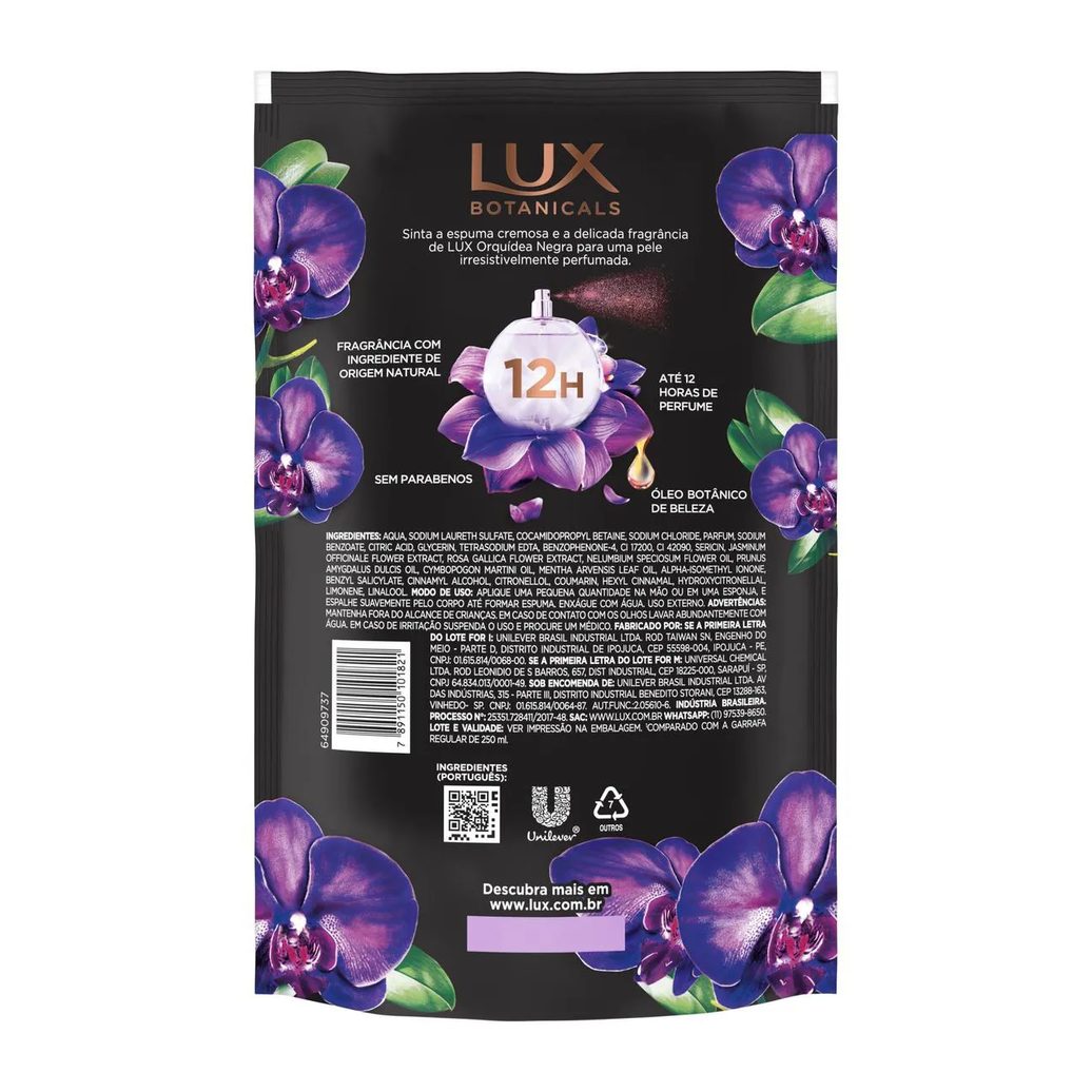 Refil Sabonete Líquido Lux Botanicals Orquídea Negra 900ml