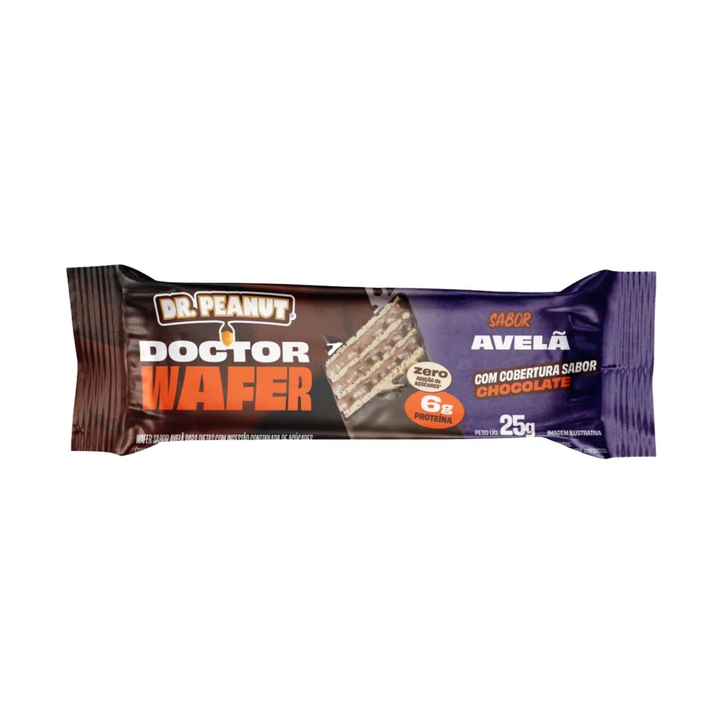 Doctor Wafer Dr Peanut Avelã Zero Açúcar 25g