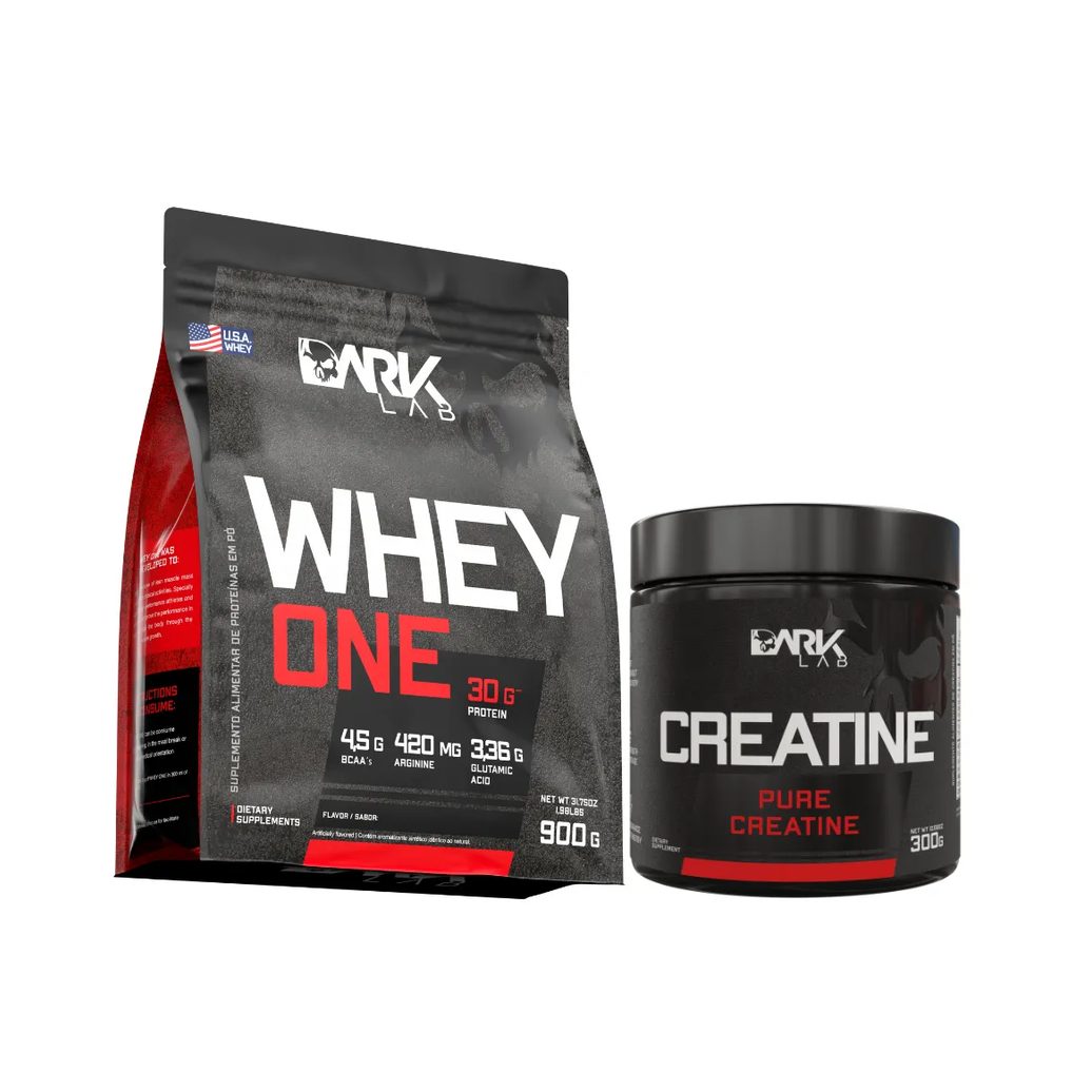 Kit Whey Protein One Refil Baunilha 900g + Creatina Monohidratada Pura 300g - Dark Lab