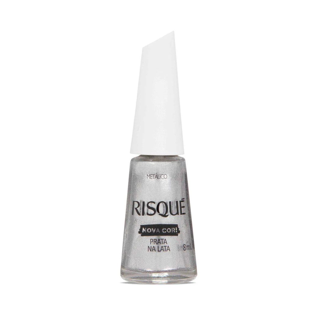 Esmalte Metálico Risqué Nova Cor! 8ml - Prata na Lata
