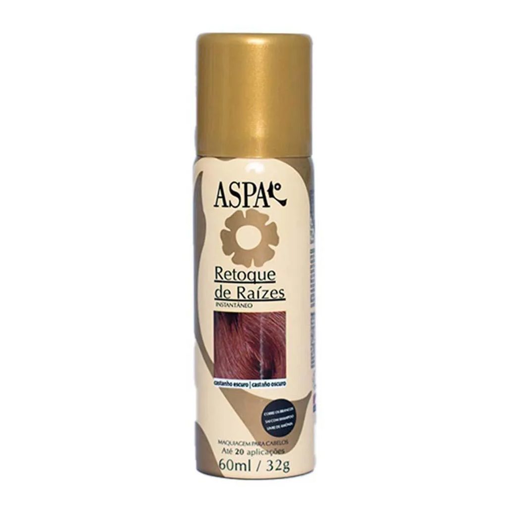Maquiagem para os Cabelos Aspa Retoque de Raízes 60Ml Castanho Escuro