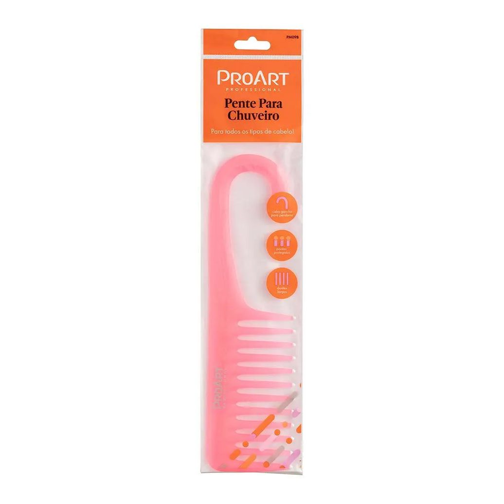 Pente de Cabelo Proart para Chuveiro Rosa