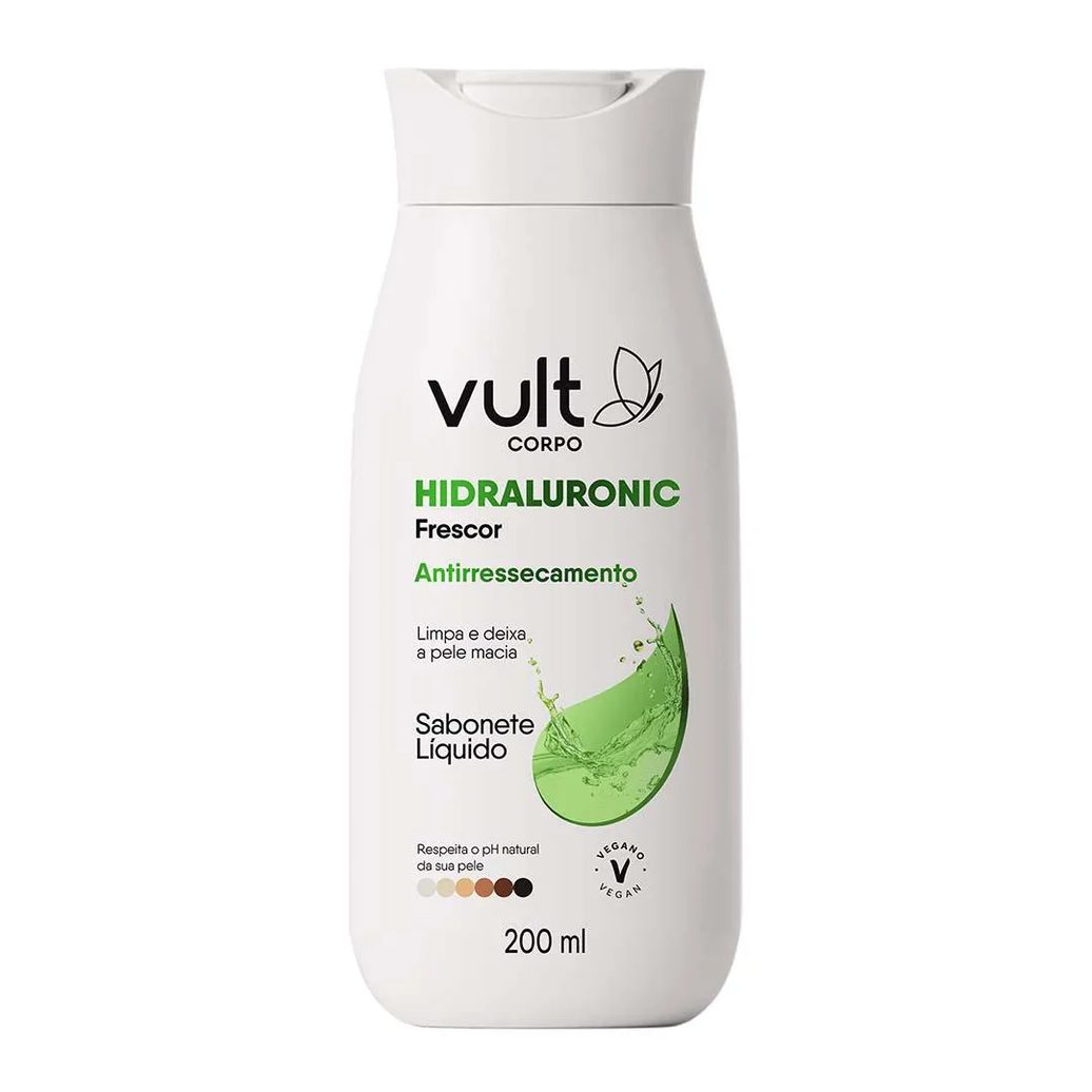 Sabonete Líquido Corporal Vult Hidraluronic Glicerina Frescor 200Ml