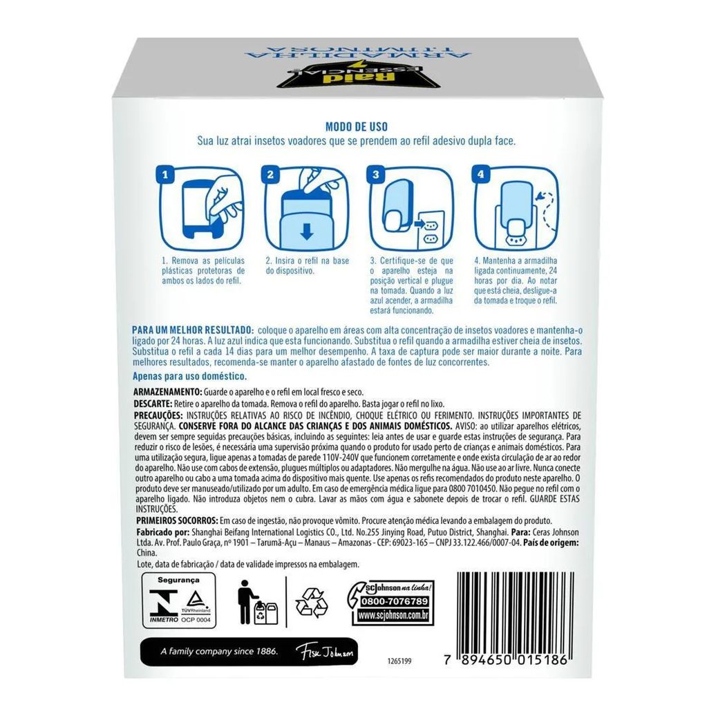 Kit Raid Essencial Aparelho Armadilha Luminosa + 3 Refis