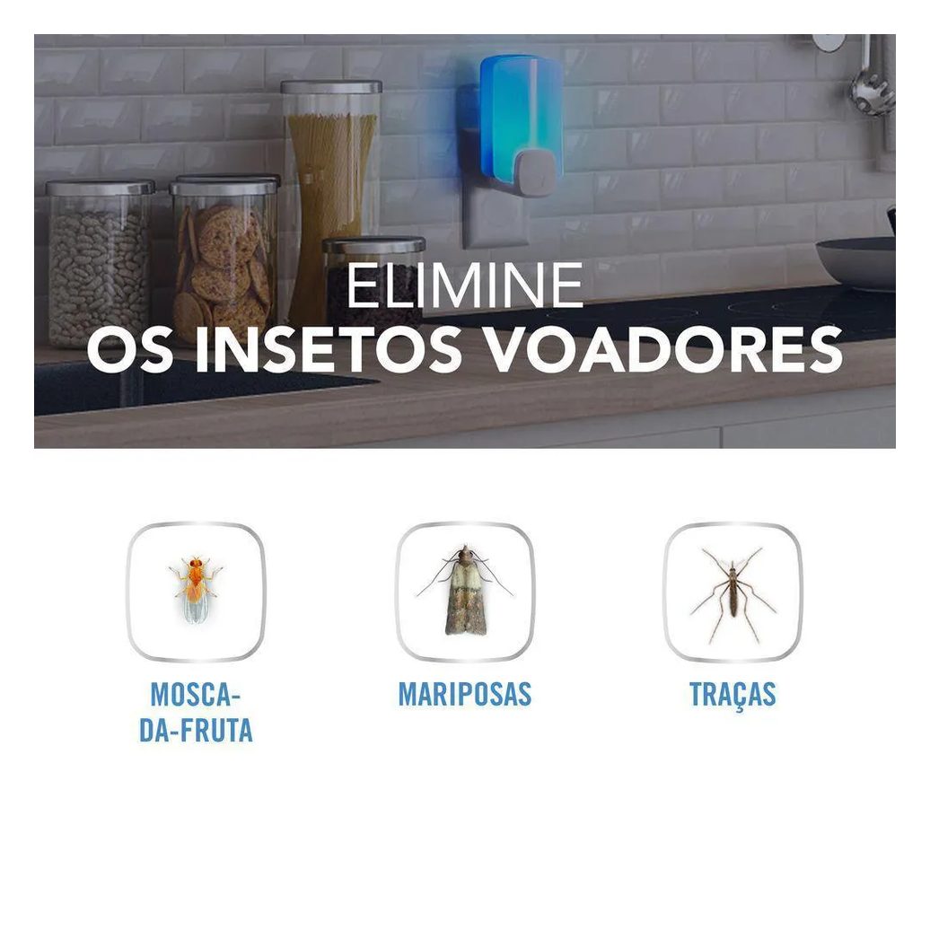 Kit Raid Essencial Aparelho Armadilha Luminosa + 3 Refis