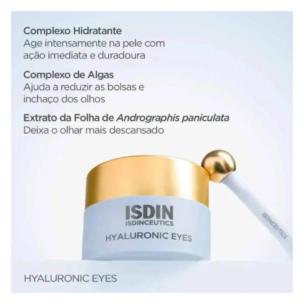 Gel Refrescante Antissinais para o Contorno dos Olhos Isdinceutics Hyaluronic Eyes 15G