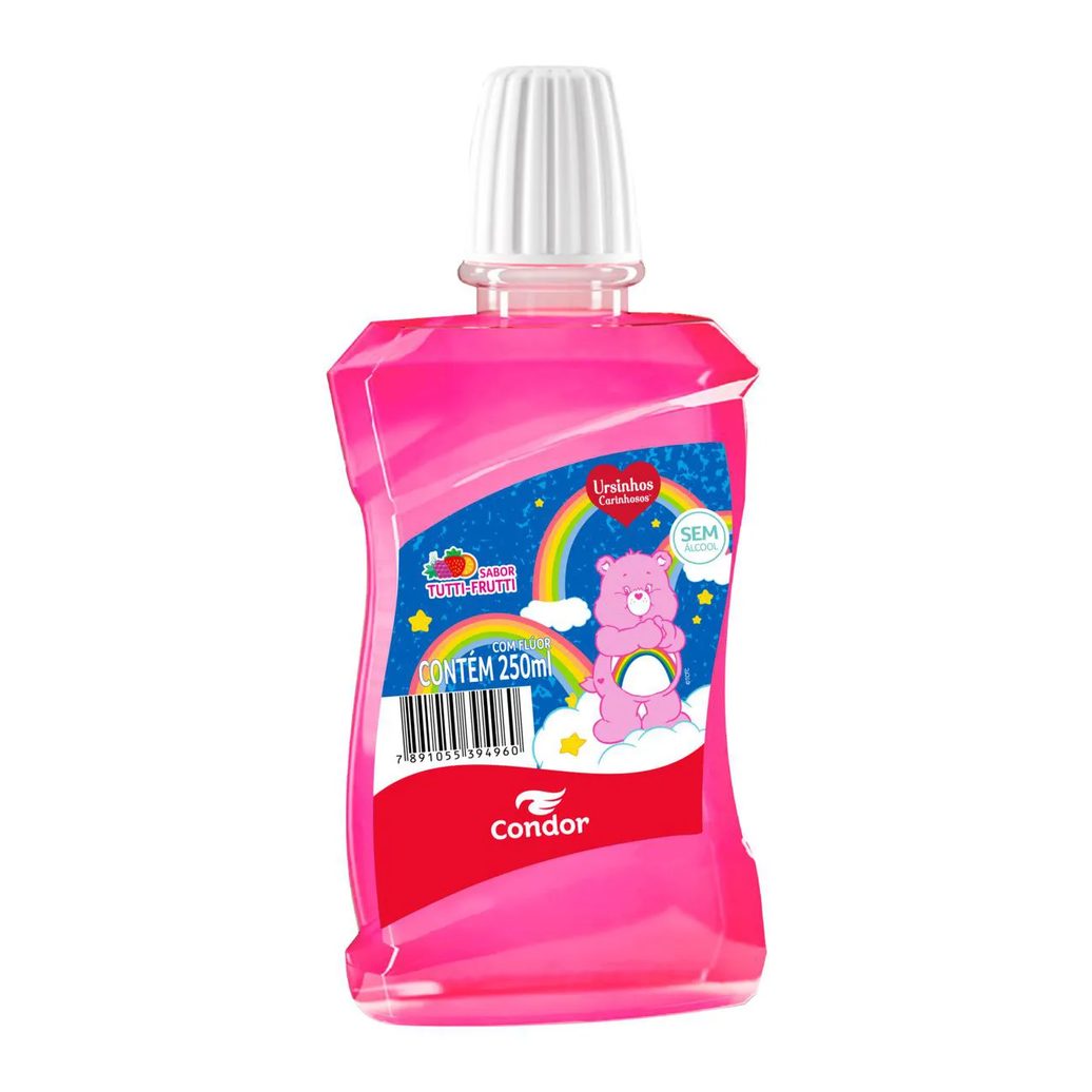 Enxaguante Bucal Zero Álcool Ursinhos Carinhosos Condor 250Ml Rosa