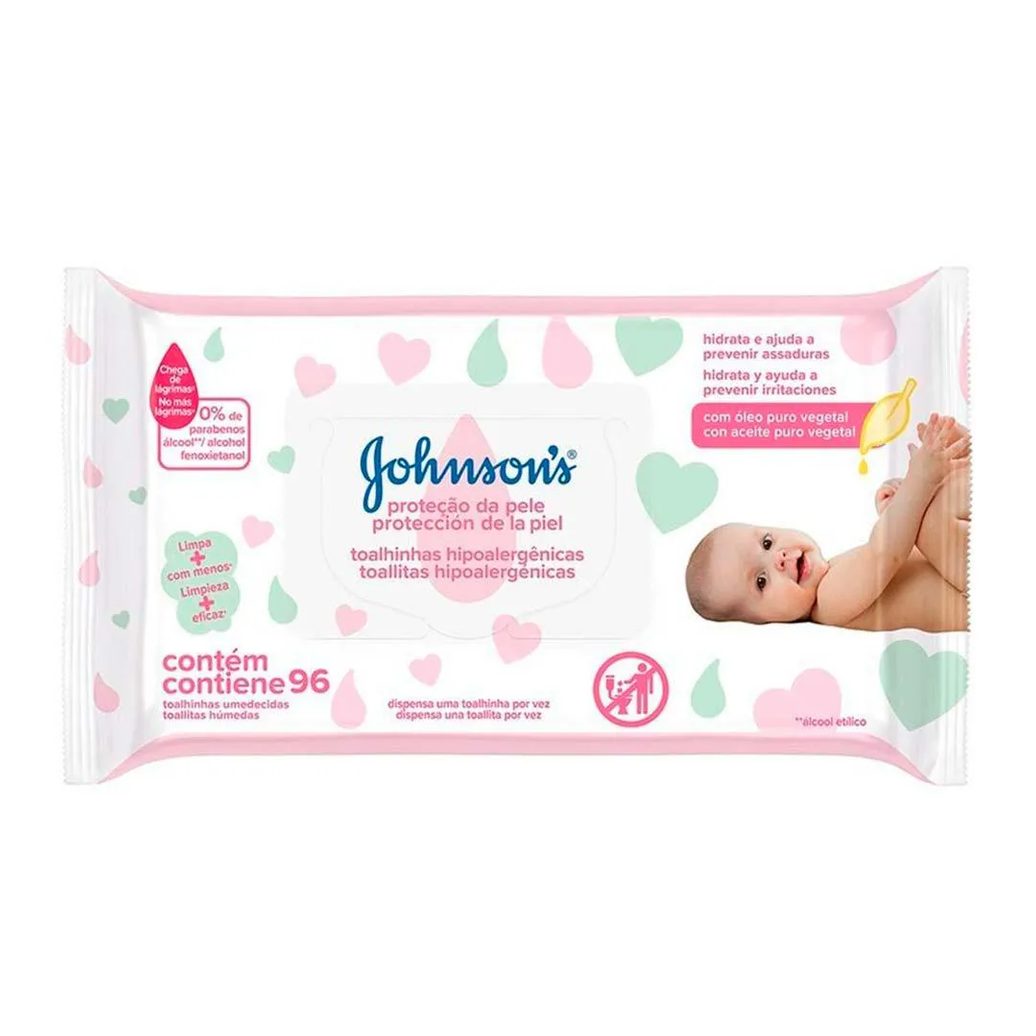 Lenços Umedecidos Johnson Baby Extra Cuidado 96 UN