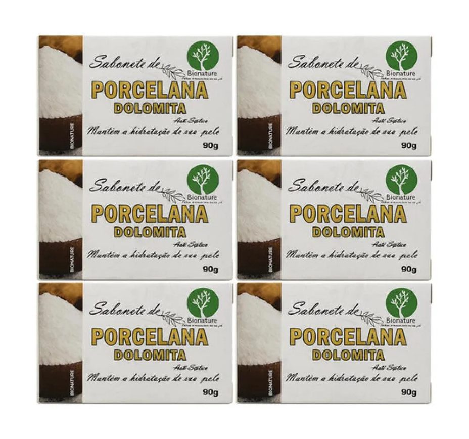 Kit 6 Sabonete de Porcelana Dolomita 90G - Bionature