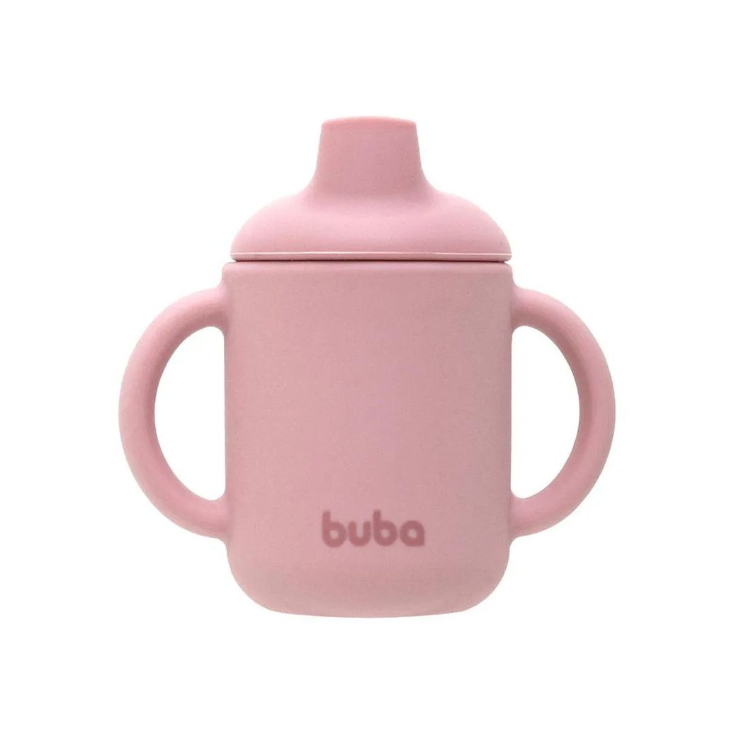 Copo de Transicao Silicone 120Ml Rosa Buba Bebe 6 Meses+