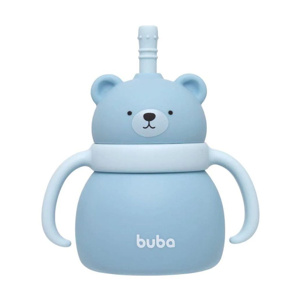 Copo de Treinamento Silicone Ursinho 200Ml Azul Buba