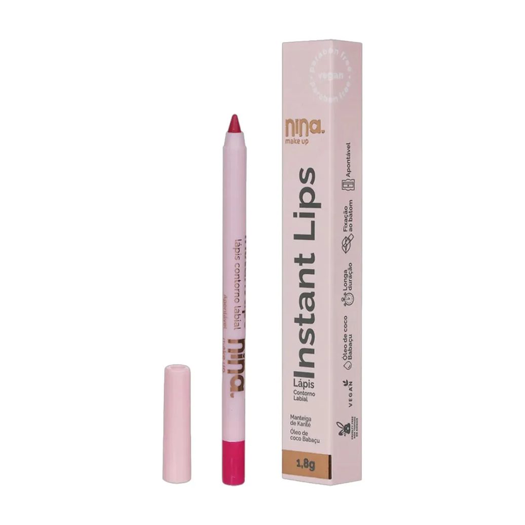 Nina Make Up Instant Lips Lápis Contorno Labial Infinito Rosa
