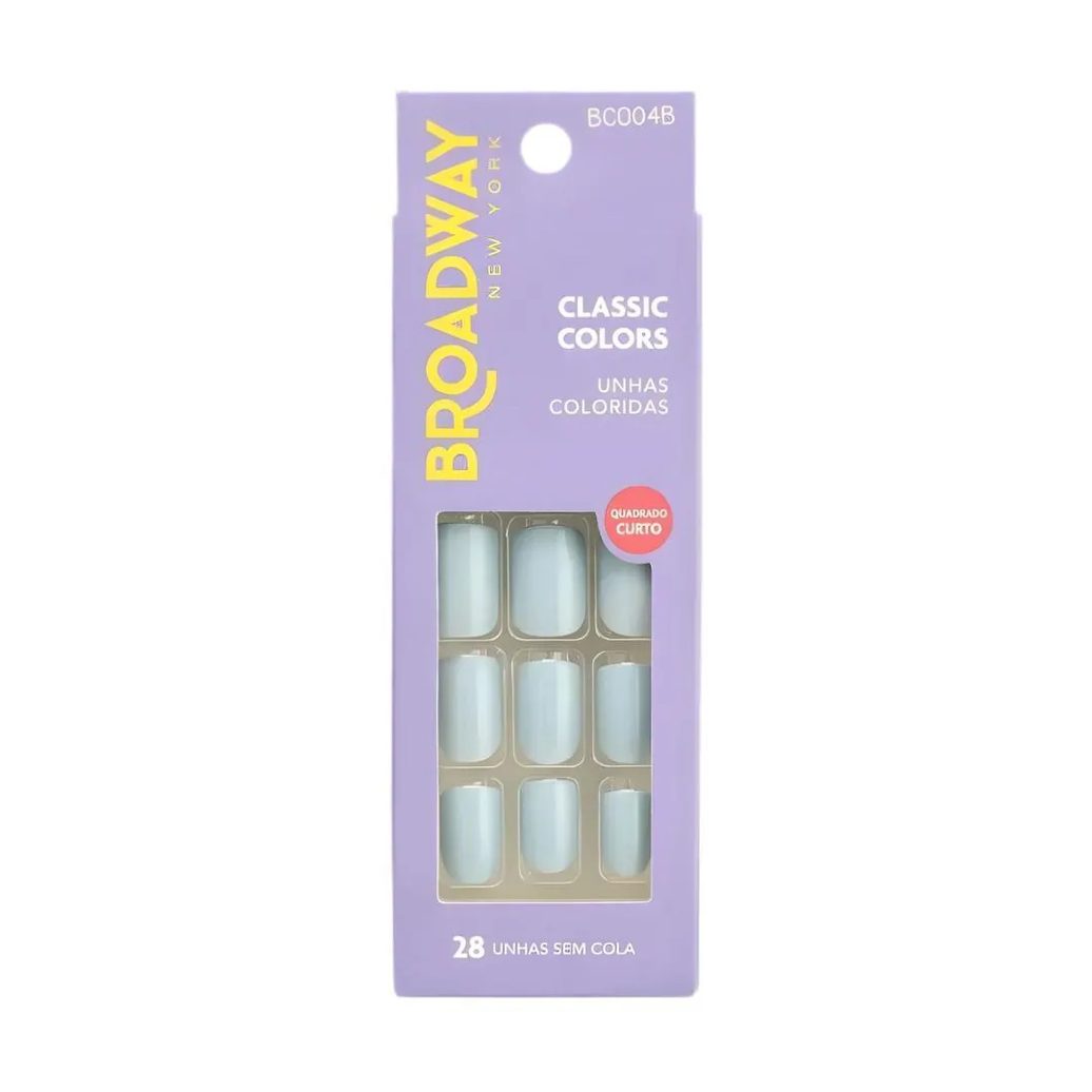 Unhas Postiças Broadway Kiss Ny Classic Colors Quadrado Curto Lipstick Bco04B