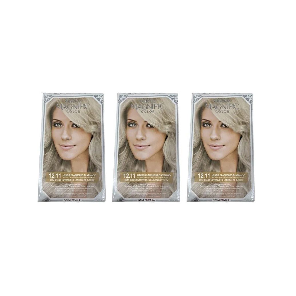 Coloraçao Amend Magnific Cr Perm 12.11 Loura Cl Pt-Kit C/3Un