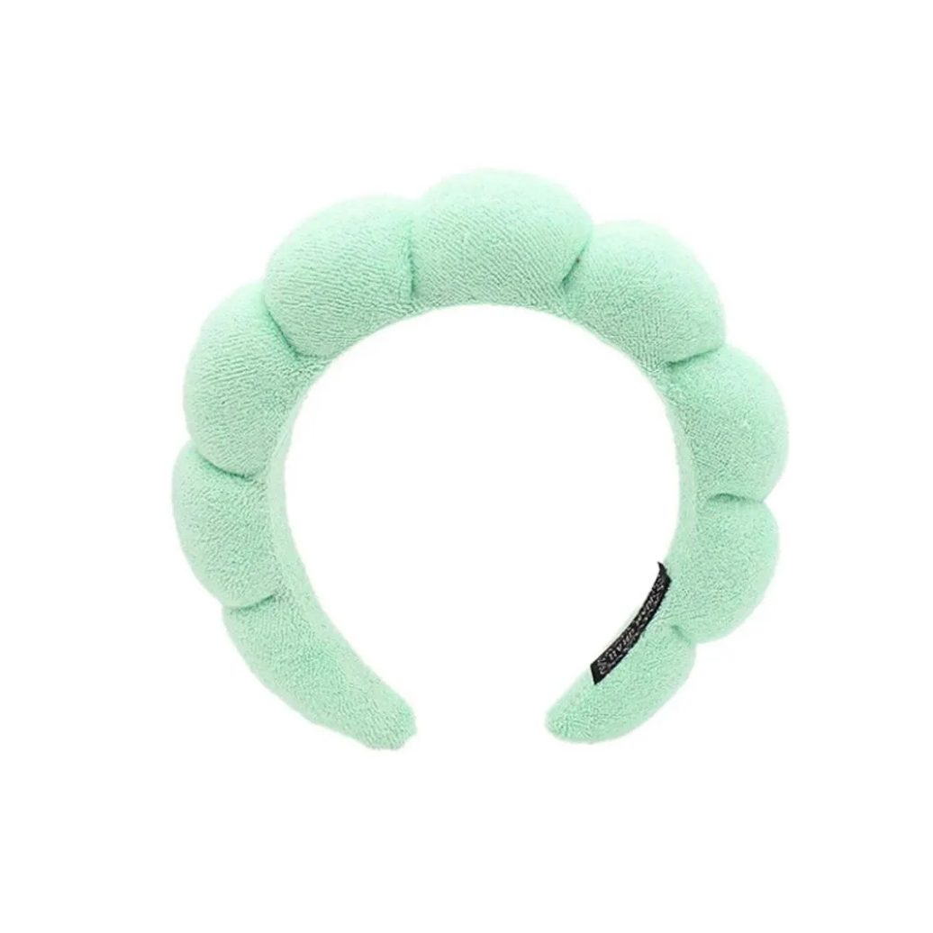Tiara de Cabelo Spa - Cerejando Verde Água