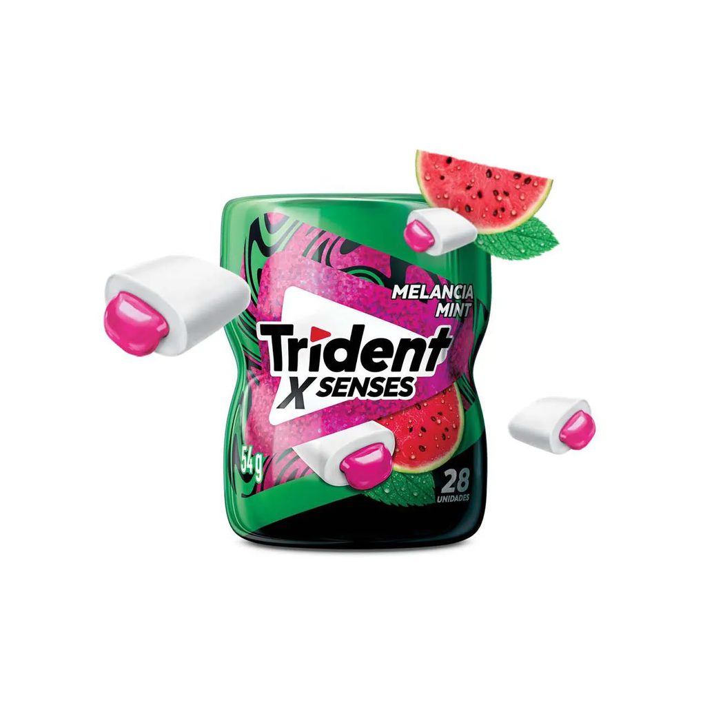 Goma de Mascar Trident X Senses Melancia Mint Sem Açúcar 54g
