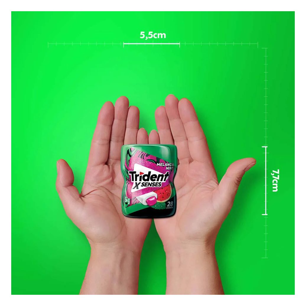 Goma de Mascar Trident X Senses Melancia Mint Sem Açúcar 54g