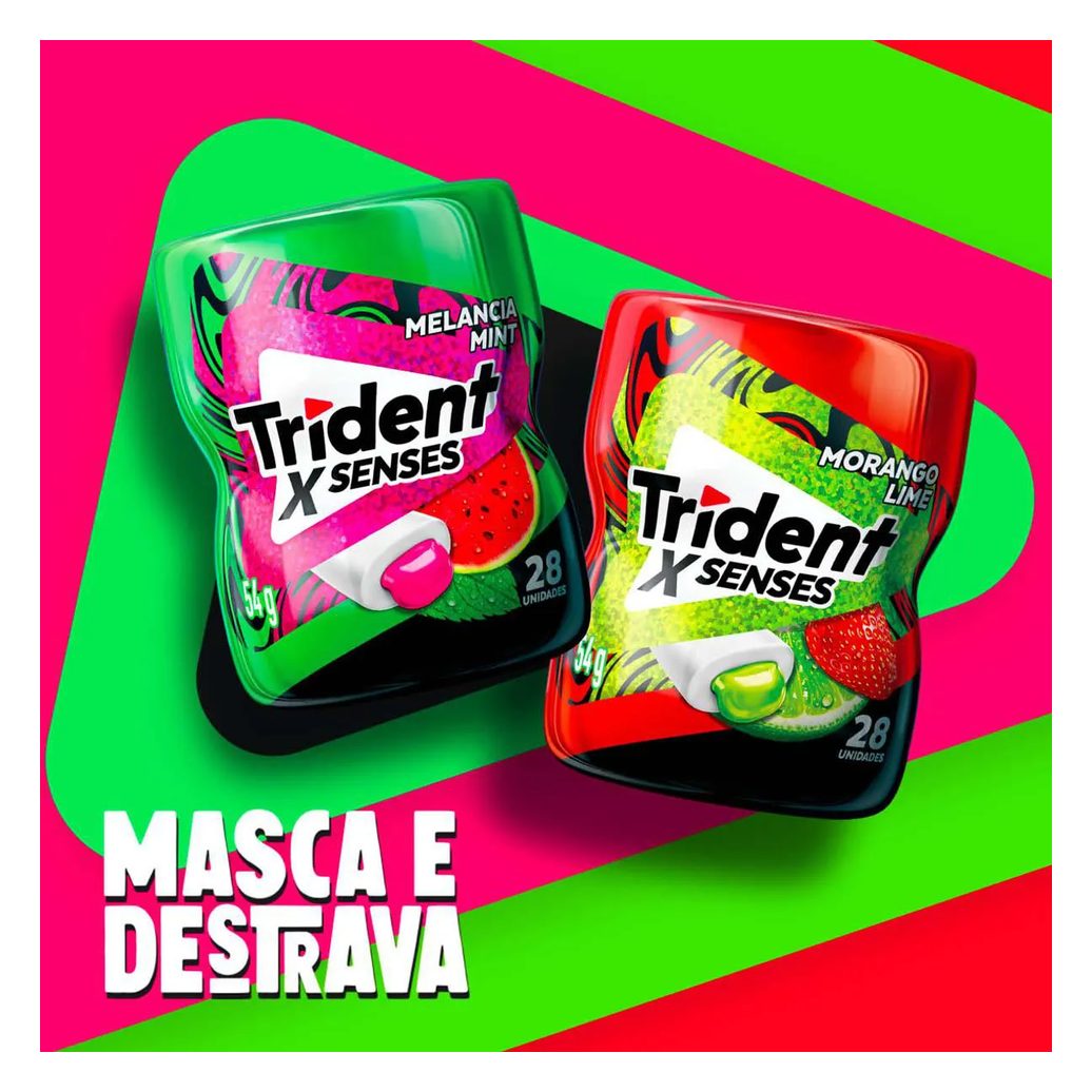 Goma de Mascar Trident X Senses Melancia Mint Sem Açúcar 54g