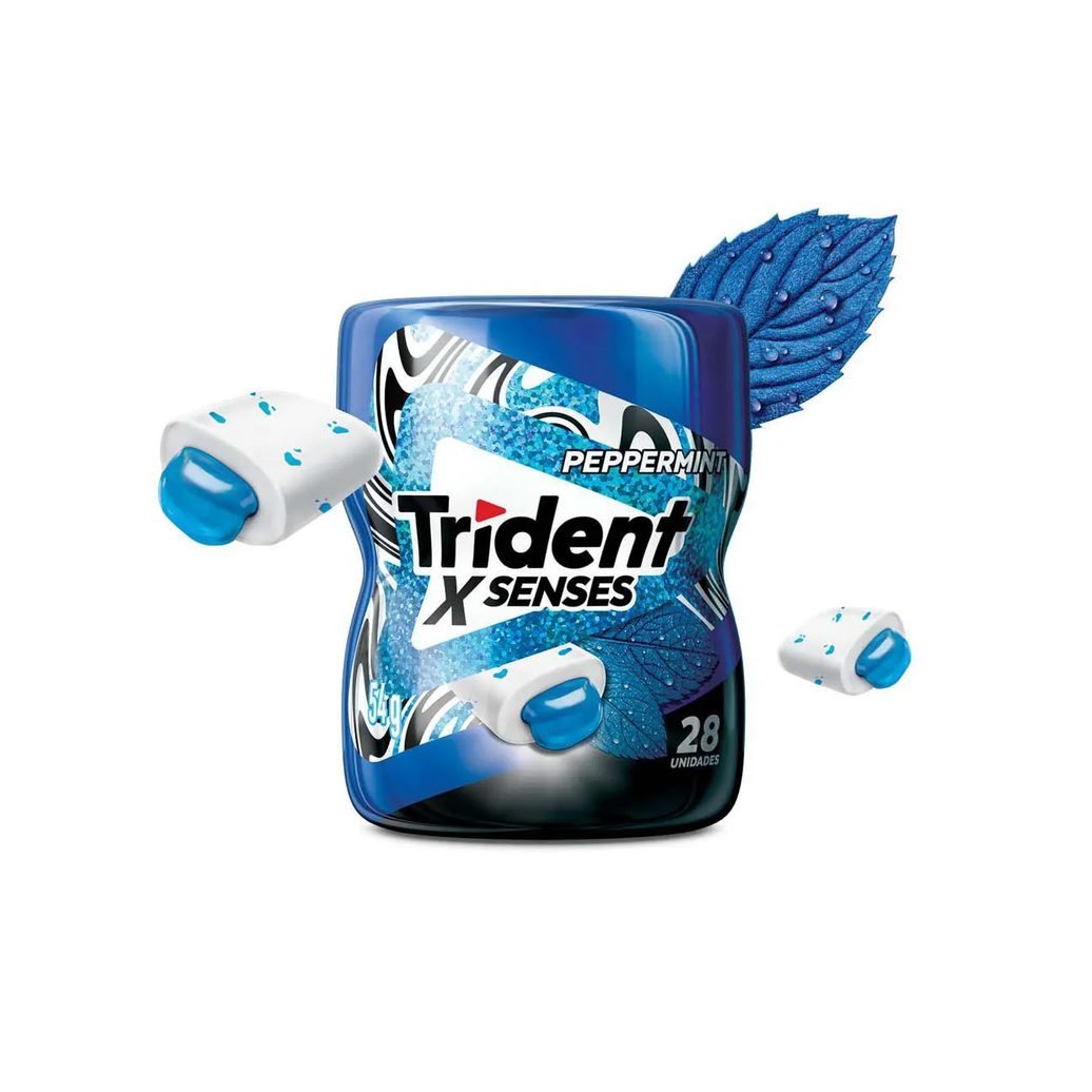 Goma de Máscar Trident X Senses Hortelã Sem Açúcar 54g