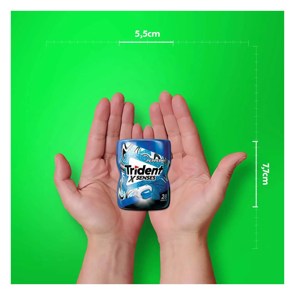 Goma de Máscar Trident X Senses Hortelã Sem Açúcar 54g