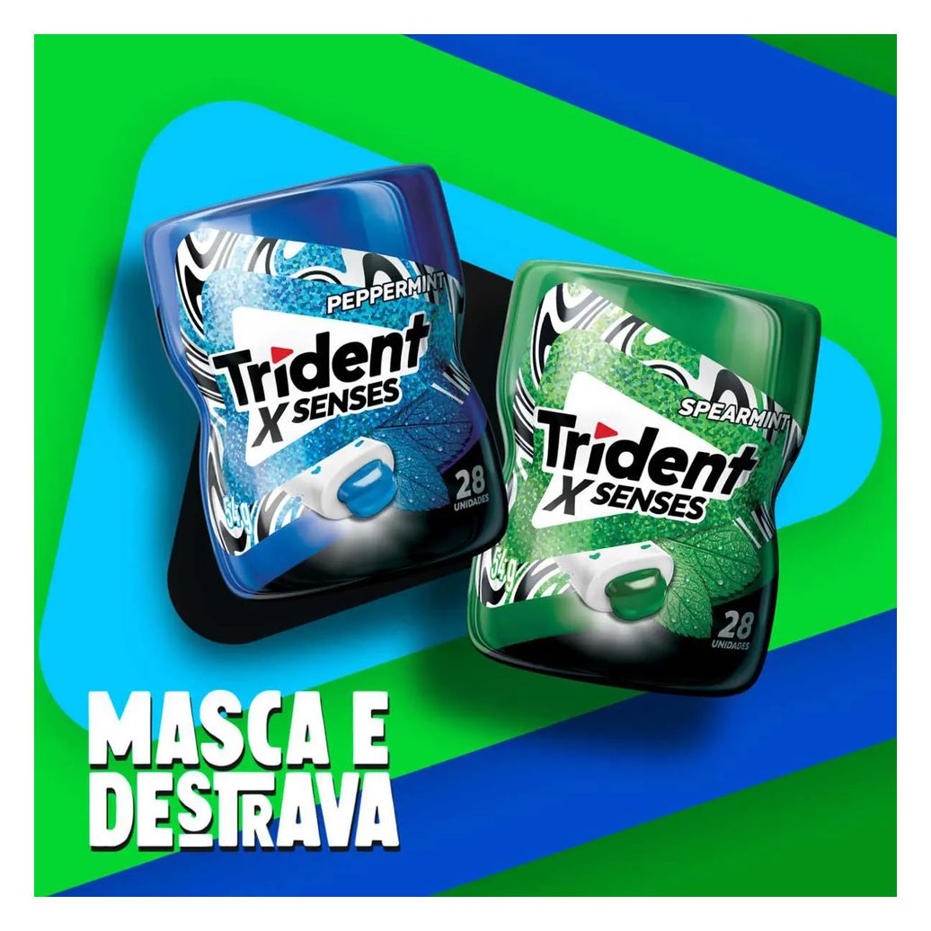 Goma de Mascar Trident X Senses Menta Sem Açúcar 54g
