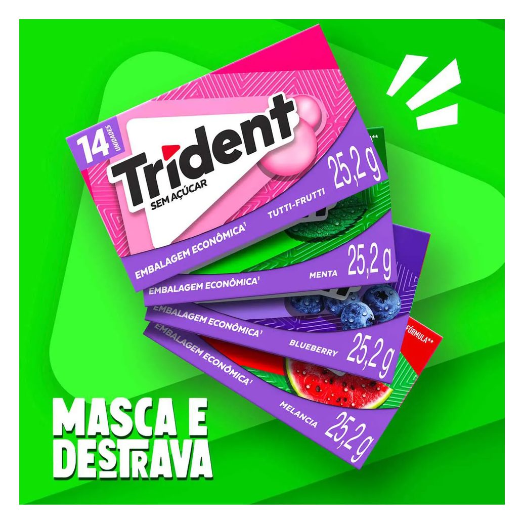 Goma de Mascar Trident Tutti Frutti Sem Açúcar 25,2g
