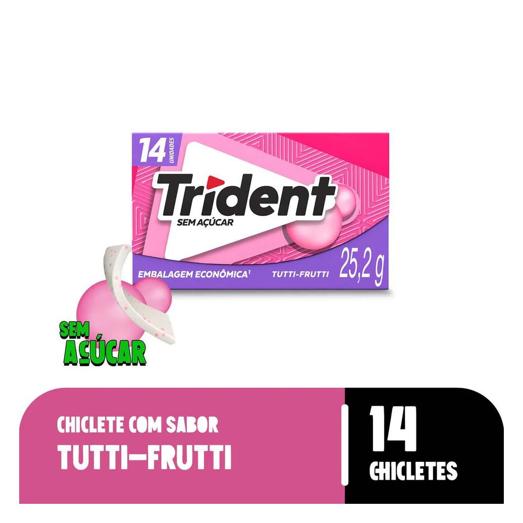 Goma de Mascar Trident Tutti Frutti Sem Açúcar 25,2g