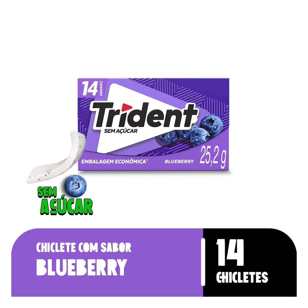 Goma de Mascar Trident Blueberry Sem Açúcar 25,2g