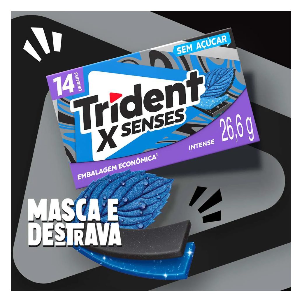 Goma de Mascar Trident Fresh Intense Sem Açúcar 26,6g